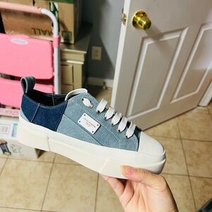Two-Tone Denim Sneakers